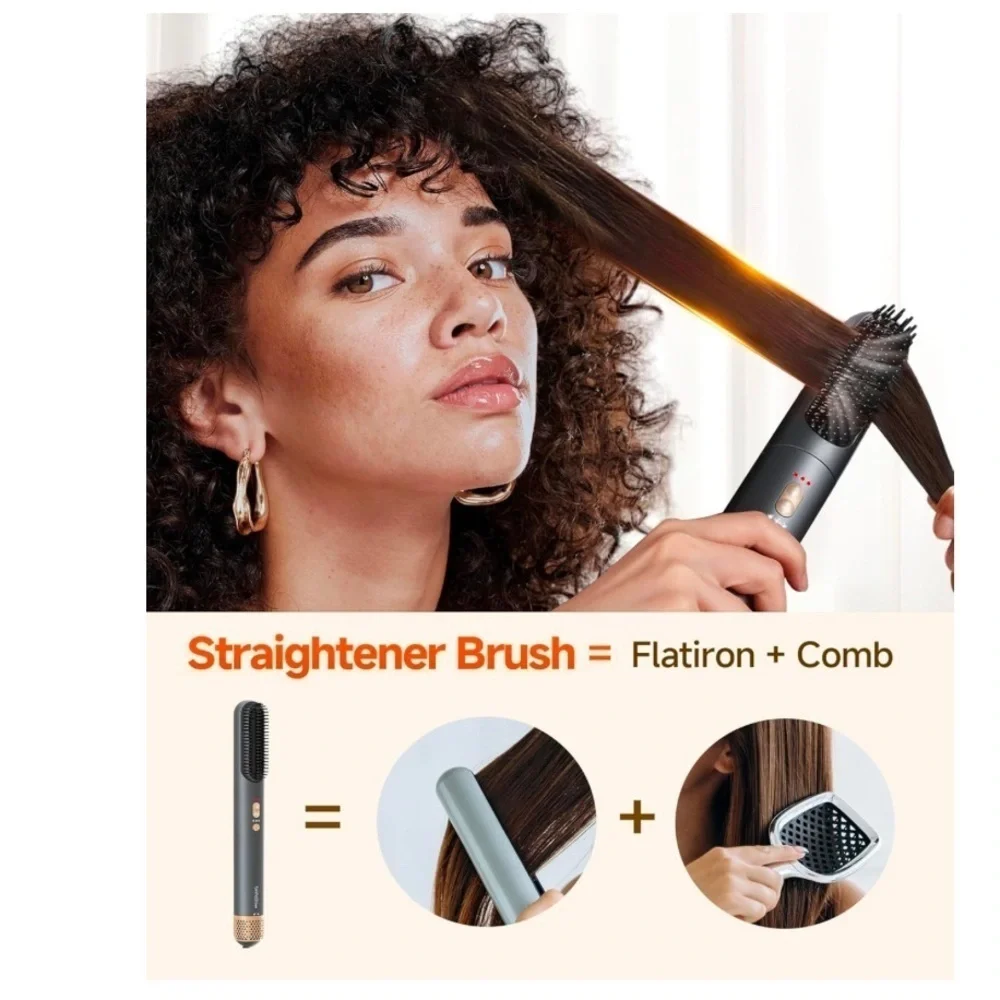 Hair Dryer Brush 6 in 1 Air Styling & Drying Multi-Styler Auto-Wrap Curlers #AM9